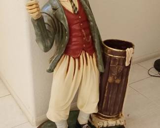 Peter Mook "Rainy Day Golfer" Statue