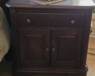 Transitional Style Dark Cherry 26" Cabinet Nightstand