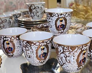 Persian Portrait Coffee Cup and Saucer Set