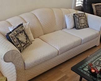 Vintage Channel-Back Three-Seater Sofa
