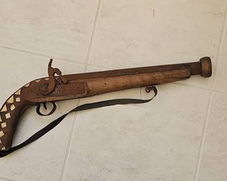 Decorative Ethnographic Flintlock-Style Blunderbuss with Inlay