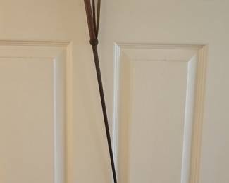 Vintage English Leather Riding Crop with Braided Shaft