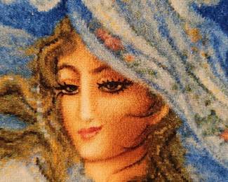 Mahmoud Farshchian Persian Miniature Silk Tapestry/Wall Hanging