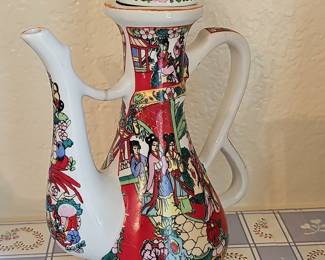 Amin Porcelaine Rose Medallion Style Teapot