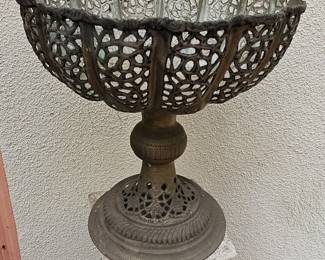 Large Vintage Metal Garden Urn