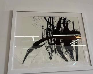 Abstract Black Ink Splatter Print