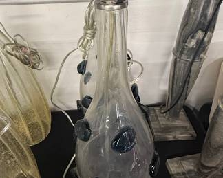 Mid-Century Murano Style Applied Prunt Glass Table Lamp