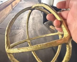 Gold Metal Armillary Sphere Sculpture
