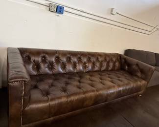 Restoration Hardware Savoy Leather Sofa