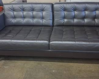 IKEA MORABO Black Leather Sofa 3'1"x6'7"