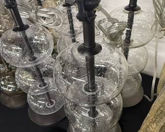 Stacked Bubble Glass Table Lamp, Set of Two