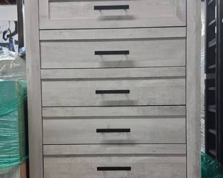 Modern Rustic Oak 5-Drawer Chest 1'4" x2'11"x3'11"