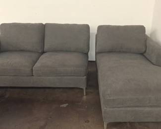 Modern Grey Sectional Sofa with Chaise 7'4"x4'11"