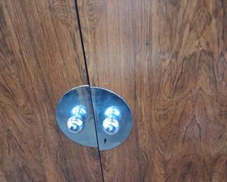 Mid-Century Modern Walnut Credenza with Chrome Hardware