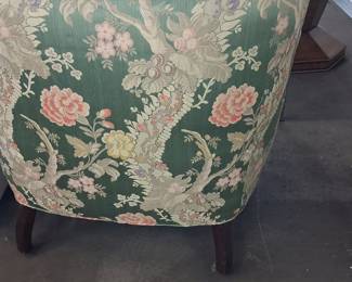 French Louis XV Style Bergère Armchair with Floral Upholstery