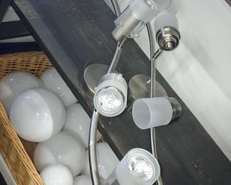 Hampton Bay 4-Light Brushed Nickel Wave Bar Track Lighting Fixture with Frosted Glass Shades
