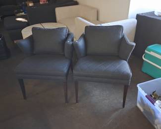 Mid-Century Modern Style Quilted Accent Chairs (Set of 2)