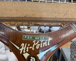 Tad Davis Hi-Point Wooden Tennis Racket with "PAM AVERY" Personalization