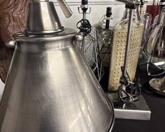 Industrial Style Brushed Nickel Adjustable Task Lamp