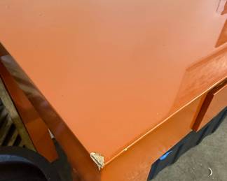 Postmodern Tangerine Orange Waterfall Desk