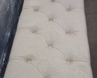 Tufted Beige Upholstered Bench with Black Legs 1'6"x5'