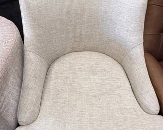 Upholstered Accent Chair with Nailhead Trim and Wood Frame Accent