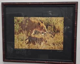 Wildlife Photography Print: Lion and Cub in Masai Mara 1'10"x1'5"