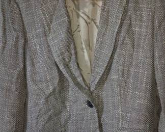 Ann Taylor Herringbone Wool-Silk Blend Blazer