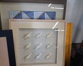 Coastal Seashell Grid Shadow Box Art