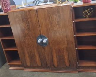 Mid-Century Modern Walnut Credenza with Chrome Hardware