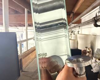Modernist Mirrored Wall Sconce Candle Holder