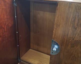 Mid-Century Modern Walnut Credenza with Chrome Hardware