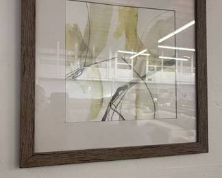 Abstract Watercolor and Charcoal Line Art Print
