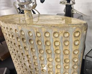 Mid-Century Modern Dimpled Ceramic Table Lamp