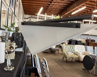 Modern Industrial Adjustable Floor Lamp with Triangular Shade