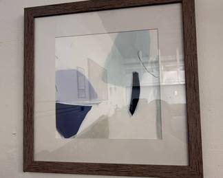 Minimalist Abstract Blue and Grey Framed Print