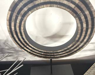 Modern Decorative Ring Sculpture with Inlaid Pattern