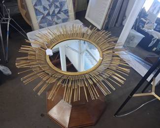 Mid-Century Modern Style Sunburst Wall Mirror