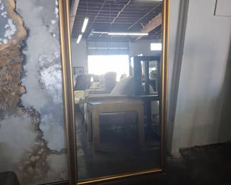 Contemporary Gold-Tone Framed Full-Length Floor Mirror