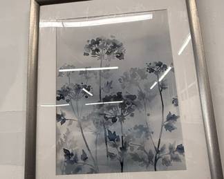 Monochromatic Blue Botanical Watercolor Print - 'Indigo Bloom' Style