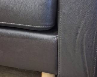 IKEA MORABO Black Leather Sofa 3'1"x6'7"