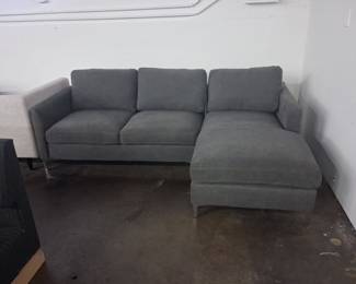 Modern Grey Sectional Sofa with Chaise 7'4"x4'11"