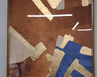 Abstract Geometric Collage with Gold Leaf 2'9"x4'1"