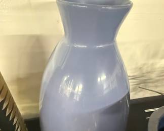 Minimalist Blue Ceramic Bulbous Vase
