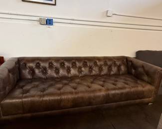 Restoration Hardware Savoy Leather Sofa