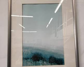 Blue Abstract Landscape Framed Print