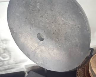 Decorative Stone Disc on Metal Stand