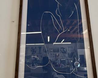 Henri Matisse Inspired Blue Nude Line Art Print