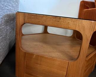 Mid-Century Modern Hexagonal Smoked Glass End Table by Lane Furniture