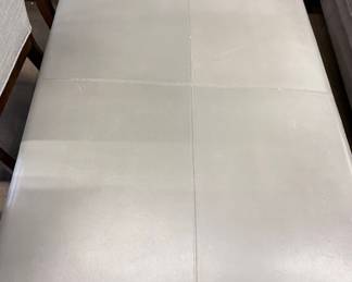 Modern Grey Faux Leather Square Ottoman